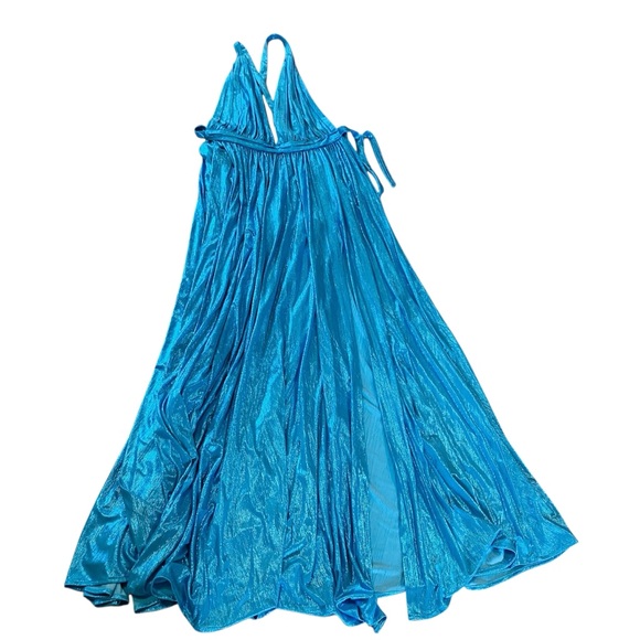 Retrofete Tova Dress in Aqua Blue Size Large Metallic - Picture 3 of 9
